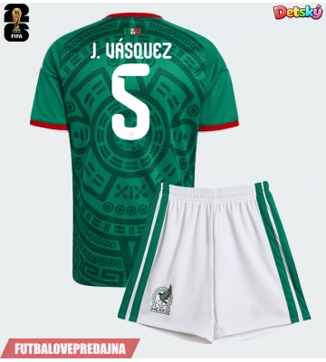 Lacne Dětský Futbalové dres Mexiko Johan Vasquez #5 MS 2026 Krátky Rukáv - Domáci (+ trenírky)